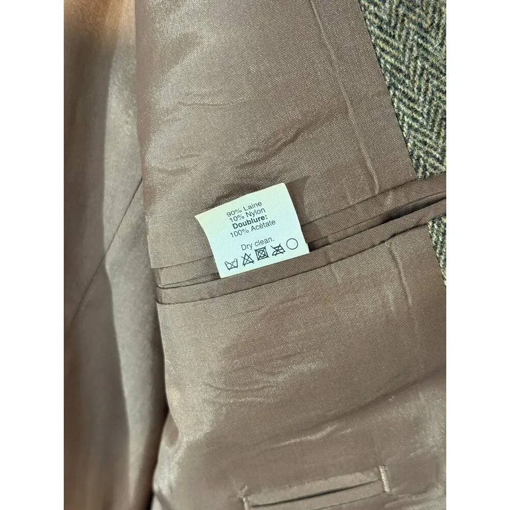 J.Crew Thompson Herringbone Tweed Wool Blazer Sport Coat Brown Men's 42R Classic